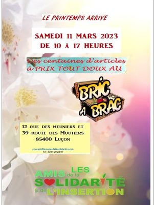 IMPORTANT / à NOTER dans VOS AGENDAS : le 11 mars, vous avez Bric à Brac !